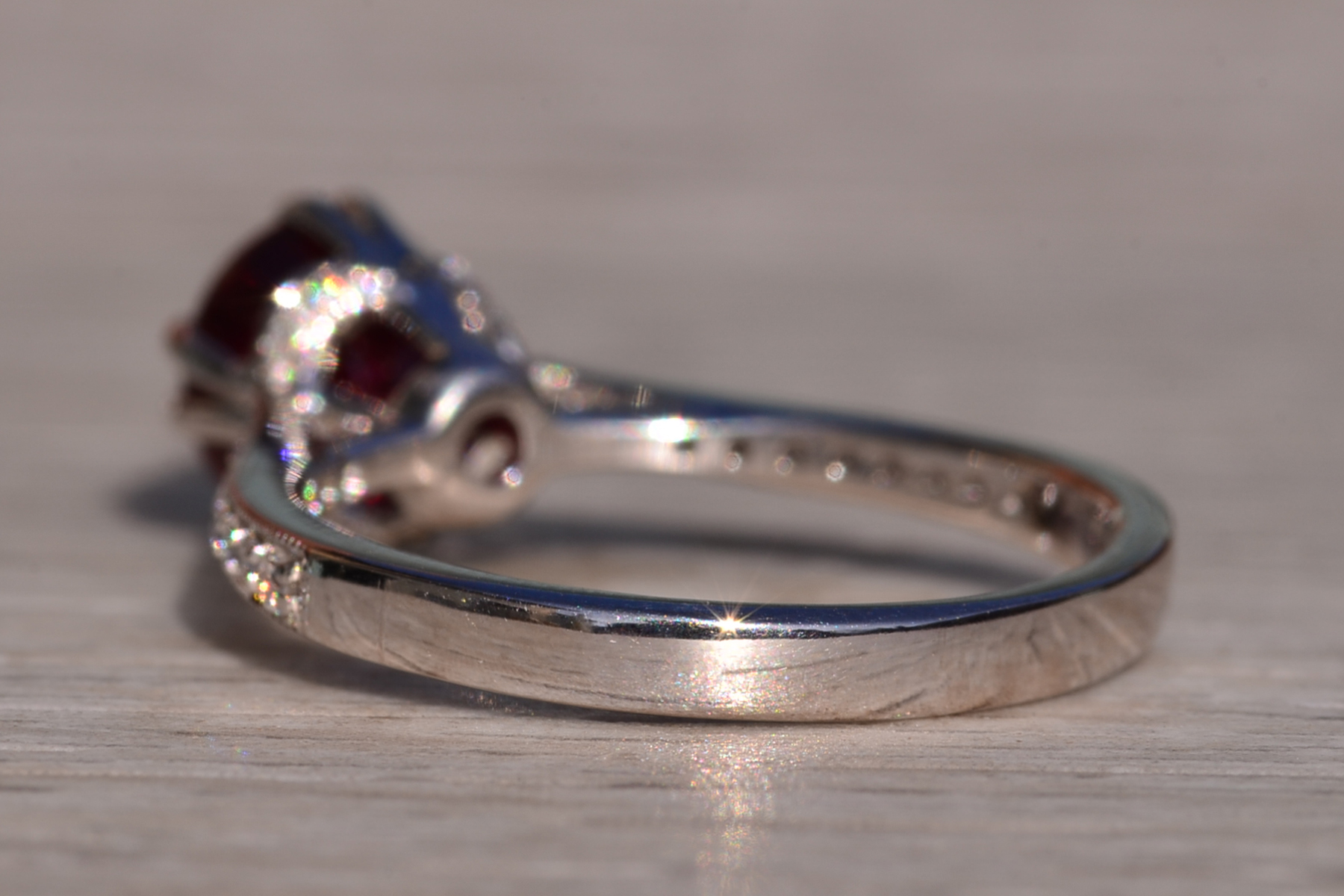 The Fitzgerald: 2.03 Carat Natural Ruby and Natural Diamond Engagement Ring - Image 4
