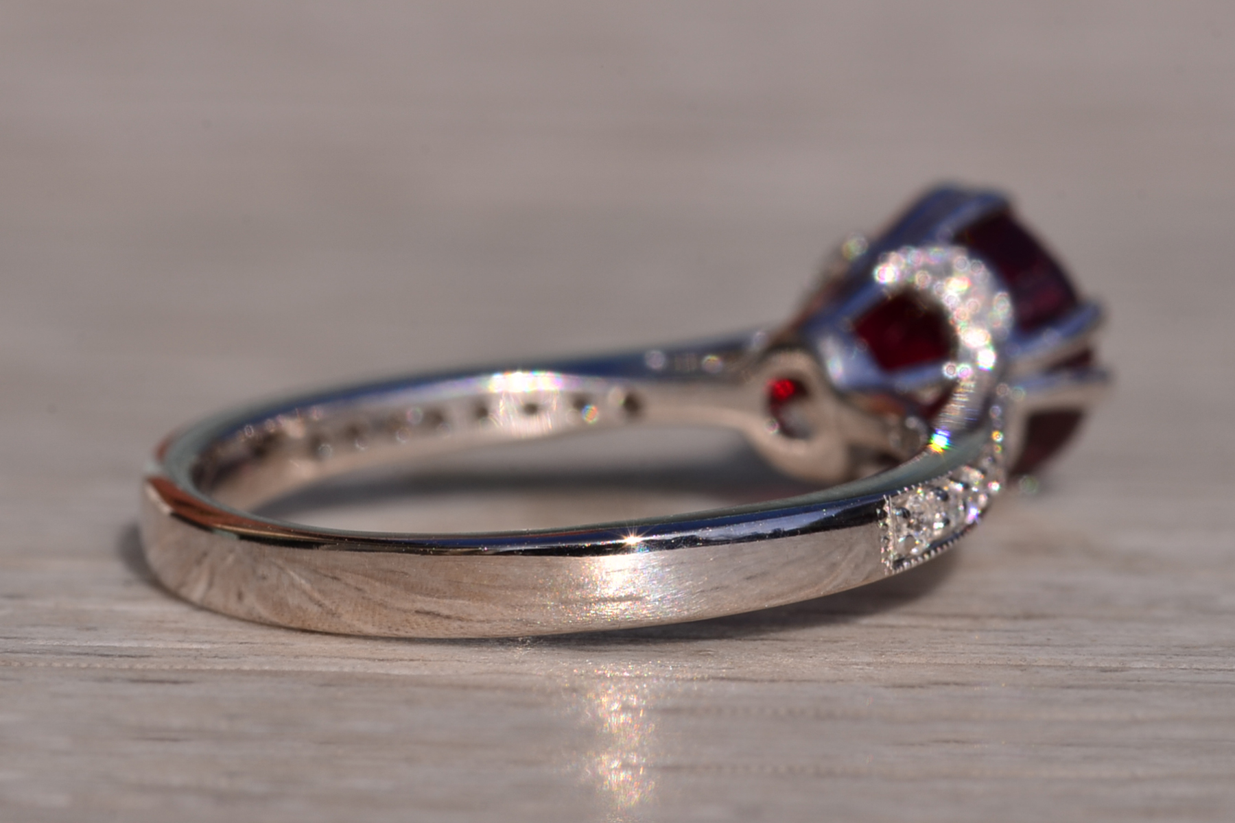 The Fitzgerald: 2.03 Carat Natural Ruby and Natural Diamond Engagement Ring - Image 5