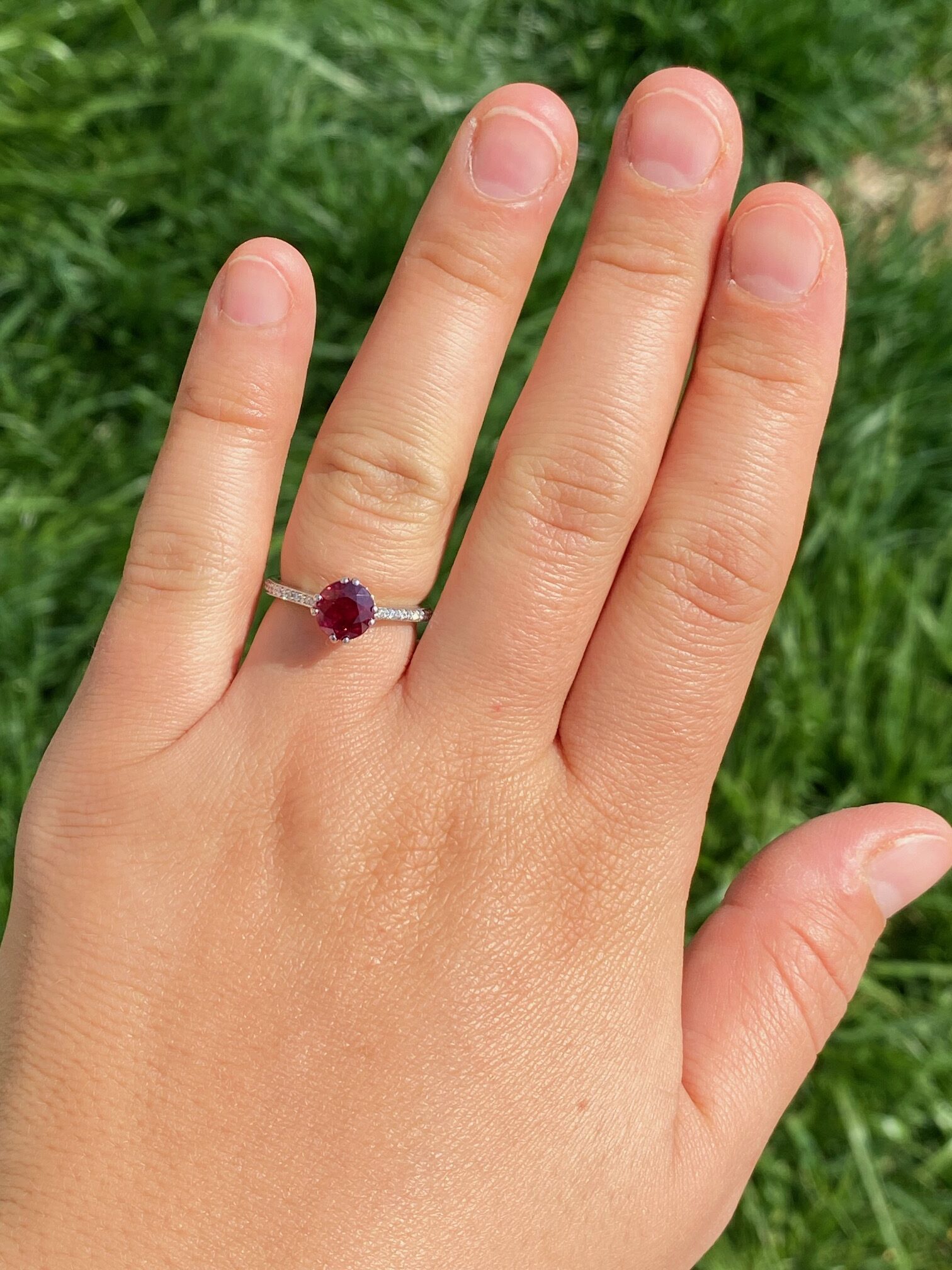 The Fitzgerald: 2.03 Carat Natural Ruby and Natural Diamond Engagement Ring - Image 8