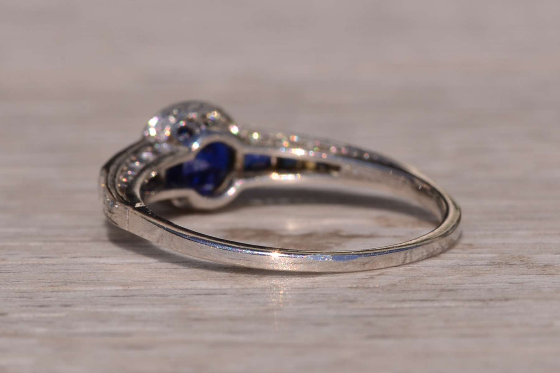 SOLD - The Wandering: Antique Art Deco Sapphire Engagement Ring - Image 7