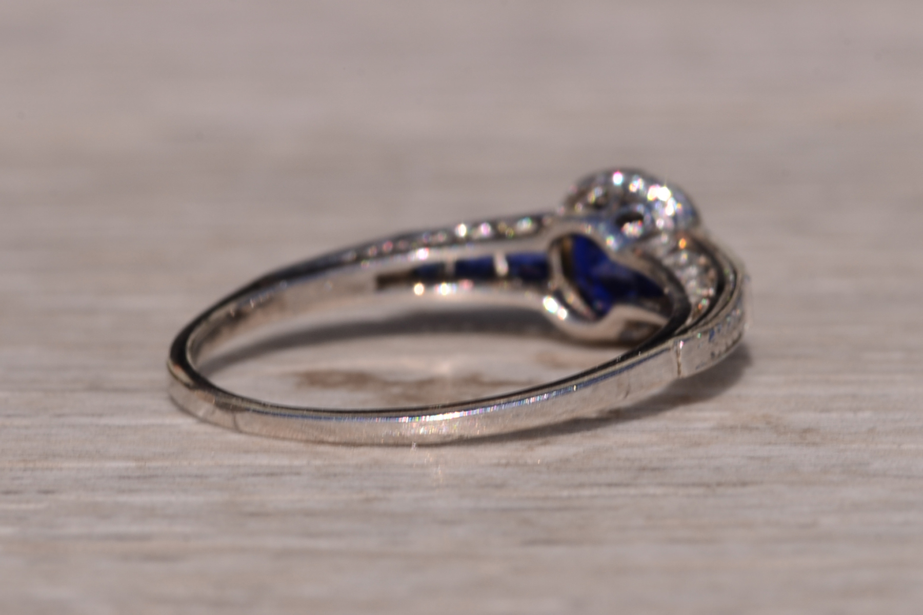 SOLD - The Wandering: Antique Art Deco Sapphire Engagement Ring - Image 6