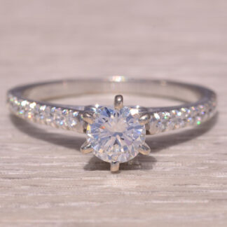 The Radiant Promise: Natural Diamond Engagement Ring in White Gold