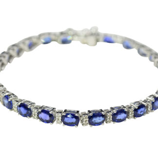 SOLD - The Seaview:  Ladies 14K Gold Sapphire and Diamond Bracelet