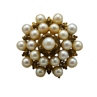 SOLD - The Goswell:  Antique Pearl and Yellow Gold Pendant/Brooch Combination