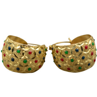 SOLD:The Bexley:  Vintage 14K Gold and Enameled Earrings