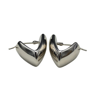The Bavenos:  Ladies Polished 14K White Gold Drop Earrings