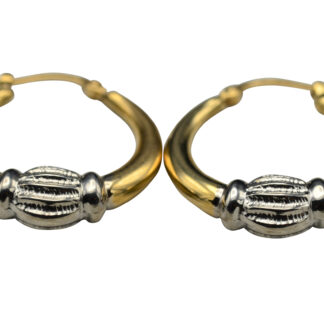 SOLD - The Letitia:  Two Tone 14K Gold Hoop Earrings