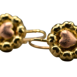 The Marguttas:  Vintage 14 K Gold Heart Drop Earrings
