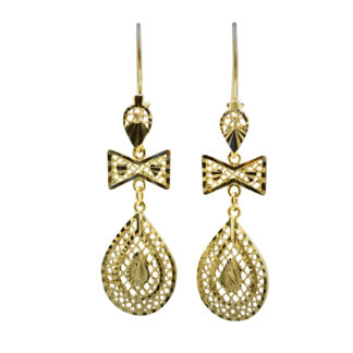 SOLD - The Lulagos:  Ornate 14K Yellow Gold Pierced Dangler Earrings