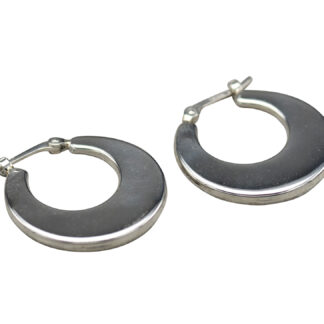 SOLD - The Hydrillas:  Classic 14K White Gold Wide Hoop Earrings