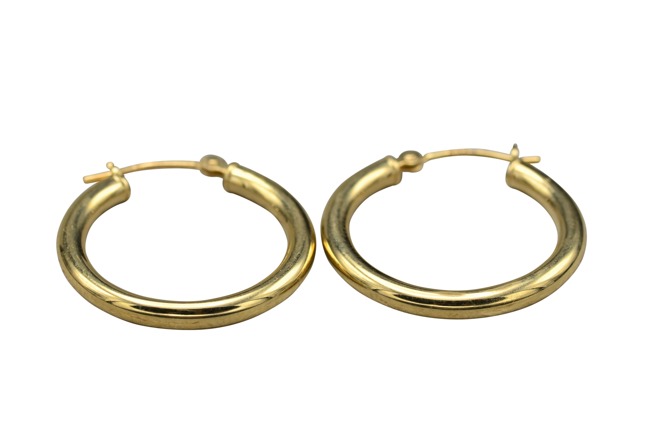 SOLD: The Devarios: Classic 14K Yellow Gold Round Hoop Earrings