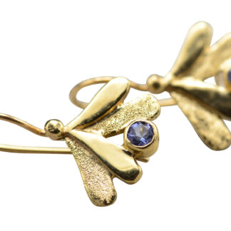 SOLD - The Rivolos:  Ladies Hand Made 14K Gold Tanzanite Drop Earrings