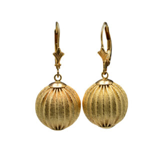 SOLD: The Pangas:  Vintage Ladies 14K Gold Ball Dangler Earrings