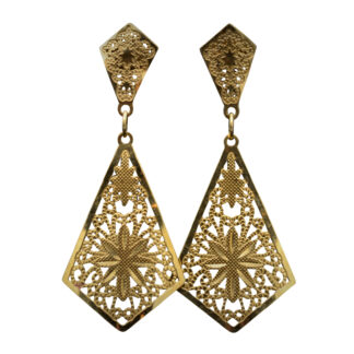 SOLD:The Migals:  Delicate and Ornate Ladies 14K Gold Dangler Earrings