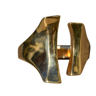 SOLD: The Espacio:  Ladies 14K Yellow Gold Open Tension Style Ring