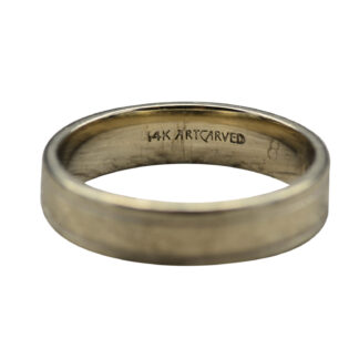 The Fonseca:  Gentleman's 14K Signed Art Carved Wedding Band