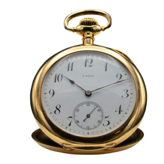 SOLD - Vintage Engraved B Wolff Gruen Pocket Watch in 14 Karat Yellow Gold