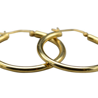 SOLD - The Meisas:  Classic 14K Yellow Gold 1.25" Hoop Earrings