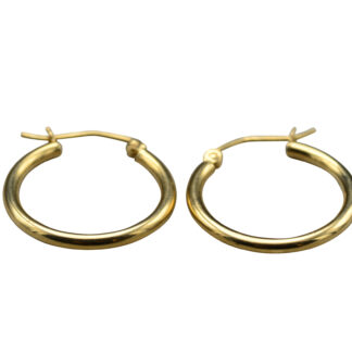 SOLD - The Anchas:  Ladies Classic 14K Yellow Gold Hoop Earrings