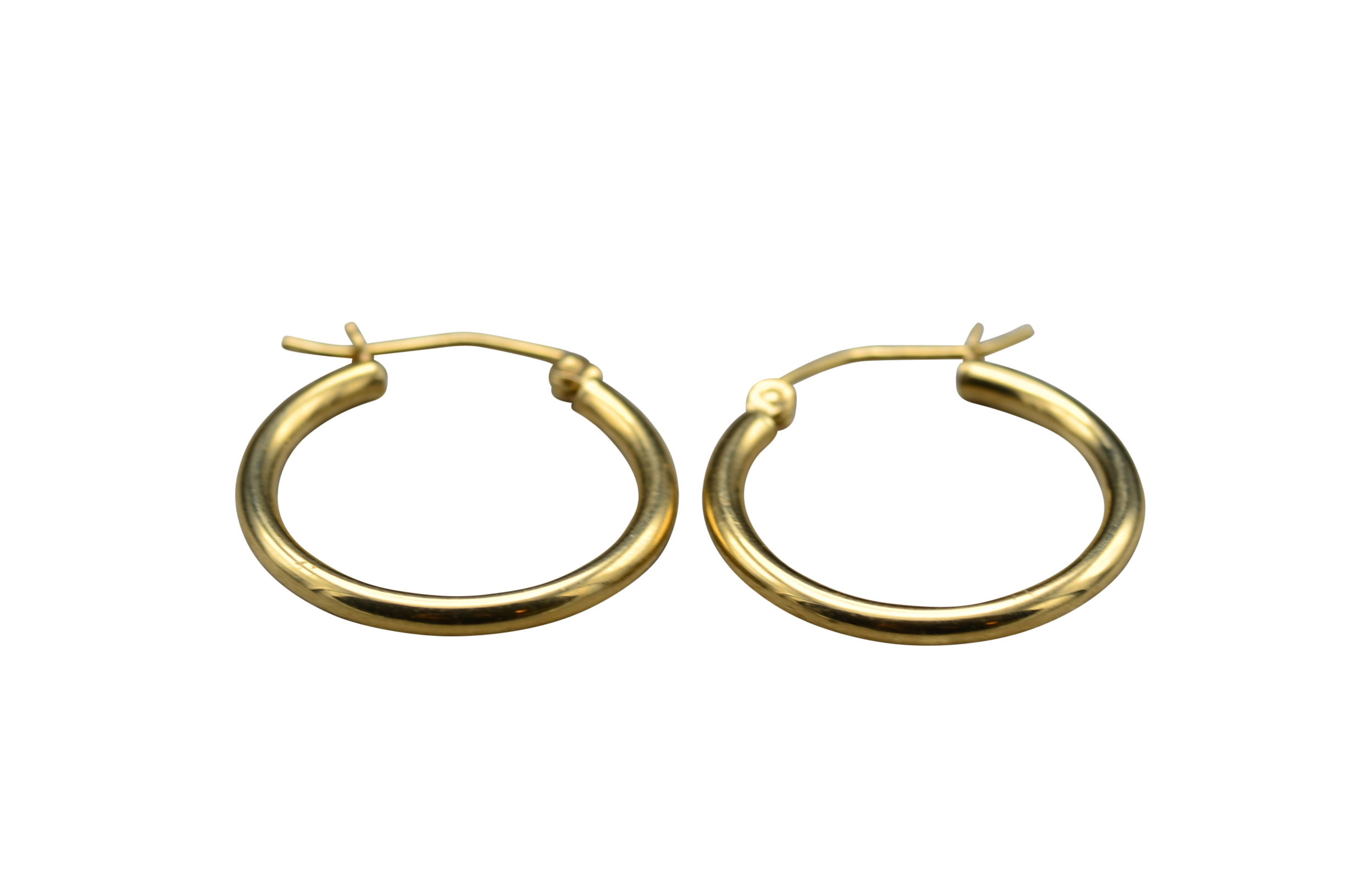 SOLD - The Anchas: Ladies Classic 14K Yellow Gold Hoop Earrings