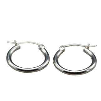 SOLD - The Agenas:  Classic Everyday 14K White Gold Hoop Earrings
