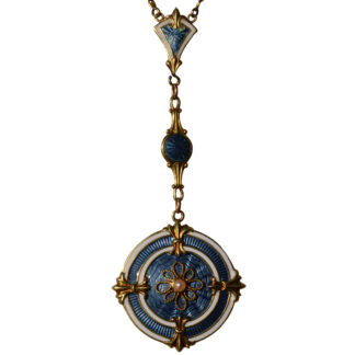 The Bliss: Antique Wordley Allsopp & Bliss Enamel Necklace with Seed Pearl