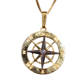 The Compass: 14 Karat Gold Compass Pendant