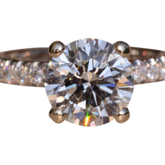 The Fort Pond Bay: 2.50 Carat Round Brilliant Cut Natural Diamond Engagement Ring