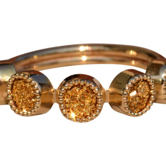 The Crassen Blvd: Yellow Gold Band set with Pyrite