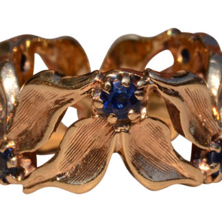 The Leeton Road: Arts and Crafts Floral Eternity Band with Sapphires