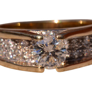 SOLD - The Hicks Island: Mid Century Modern Engagement Ring with Natural Diamonds