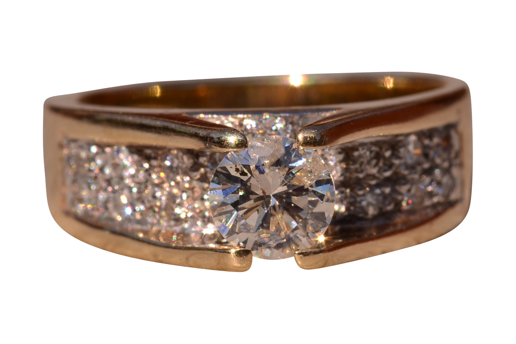SOLD - The Hicks Island: Mid Century Modern Engagement Ring with Natural Diamonds