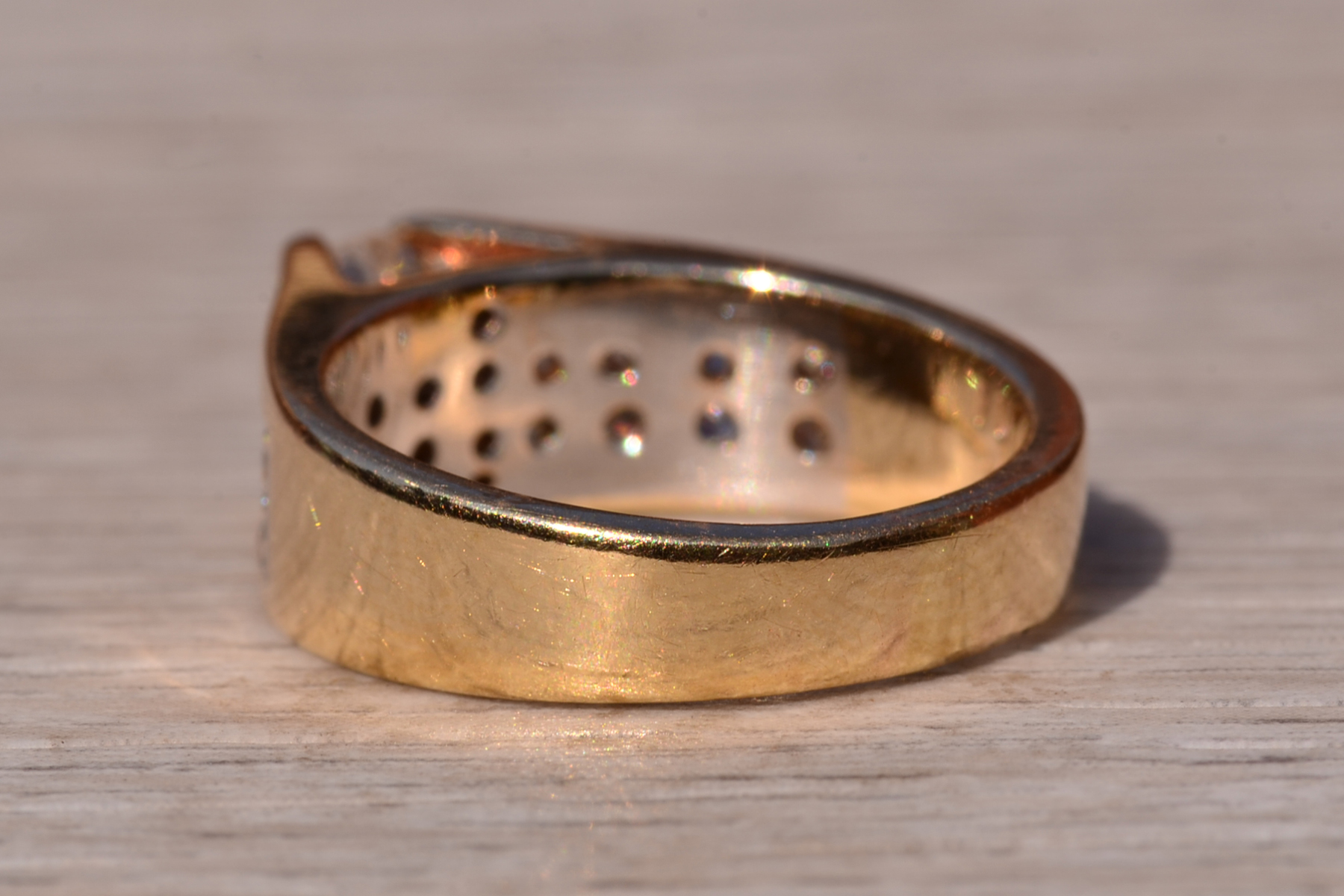 SOLD - The Hicks Island: Mid Century Modern Engagement Ring with Natural Diamonds - Image 4