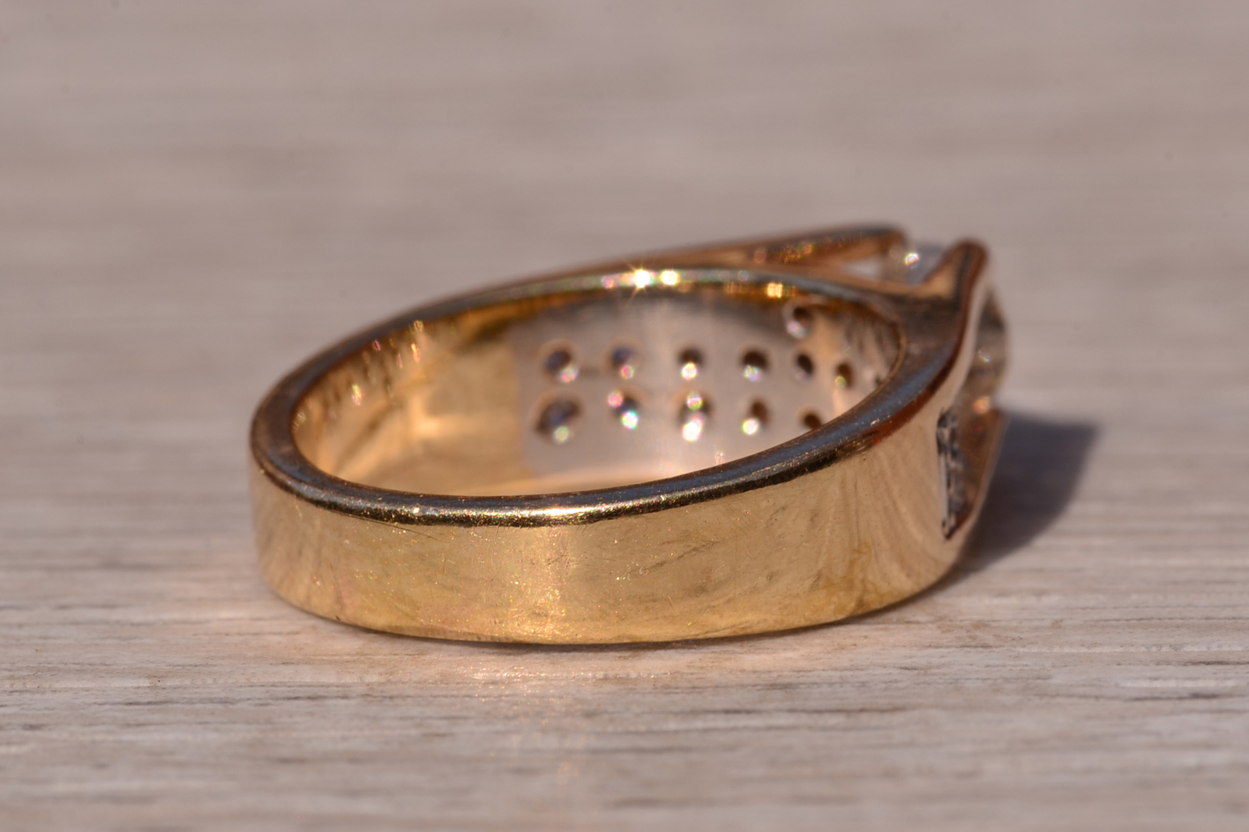 SOLD - The Hicks Island: Mid Century Modern Engagement Ring with Natural Diamonds - Image 5