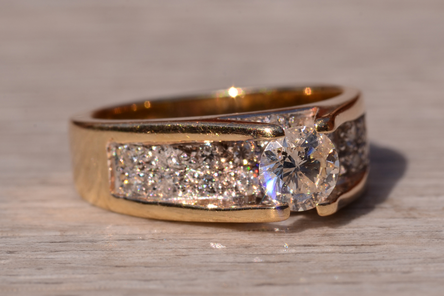 SOLD - The Hicks Island: Mid Century Modern Engagement Ring with Natural Diamonds - Image 6