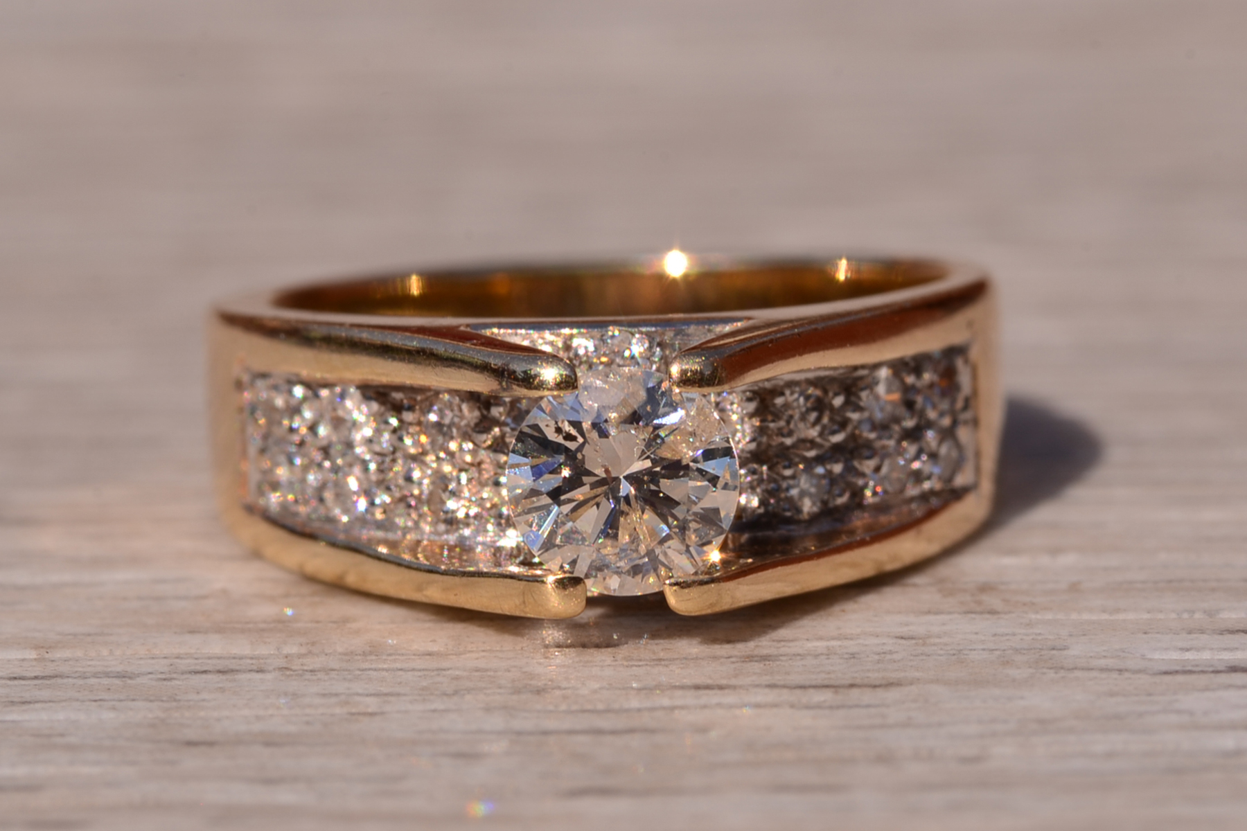 SOLD - The Hicks Island: Mid Century Modern Engagement Ring with Natural Diamonds - Image 7