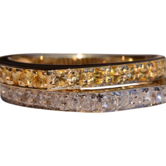 The Sound Drive: Signed Yellow Sapphire and Diamond Stack Ring