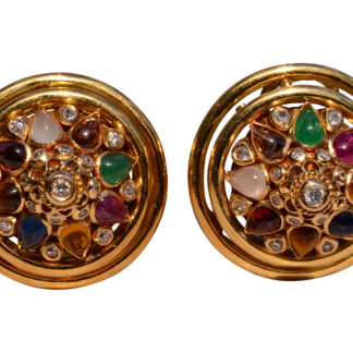 The Karratha:  Ladies Signed Multi-Gem Princess Earrings