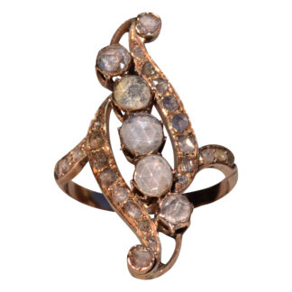 The 91st Street: Antique Georgian Rose Cut Diamond Ring in Rose Gold