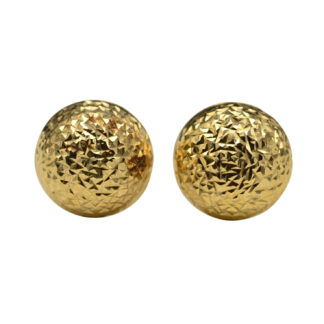 SOLD - The Atrias: 14K Gold Diamond Cut Button Style Stud Earrings