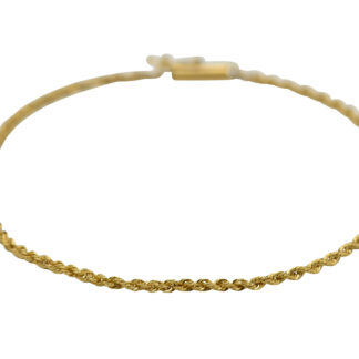 SOLD - The Ginata:  Classic Thin 14K Gold Twisted Rope Bracelet