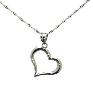 The Varenna:  Ladies Contemporary 14K White Gold Heart Necklace
