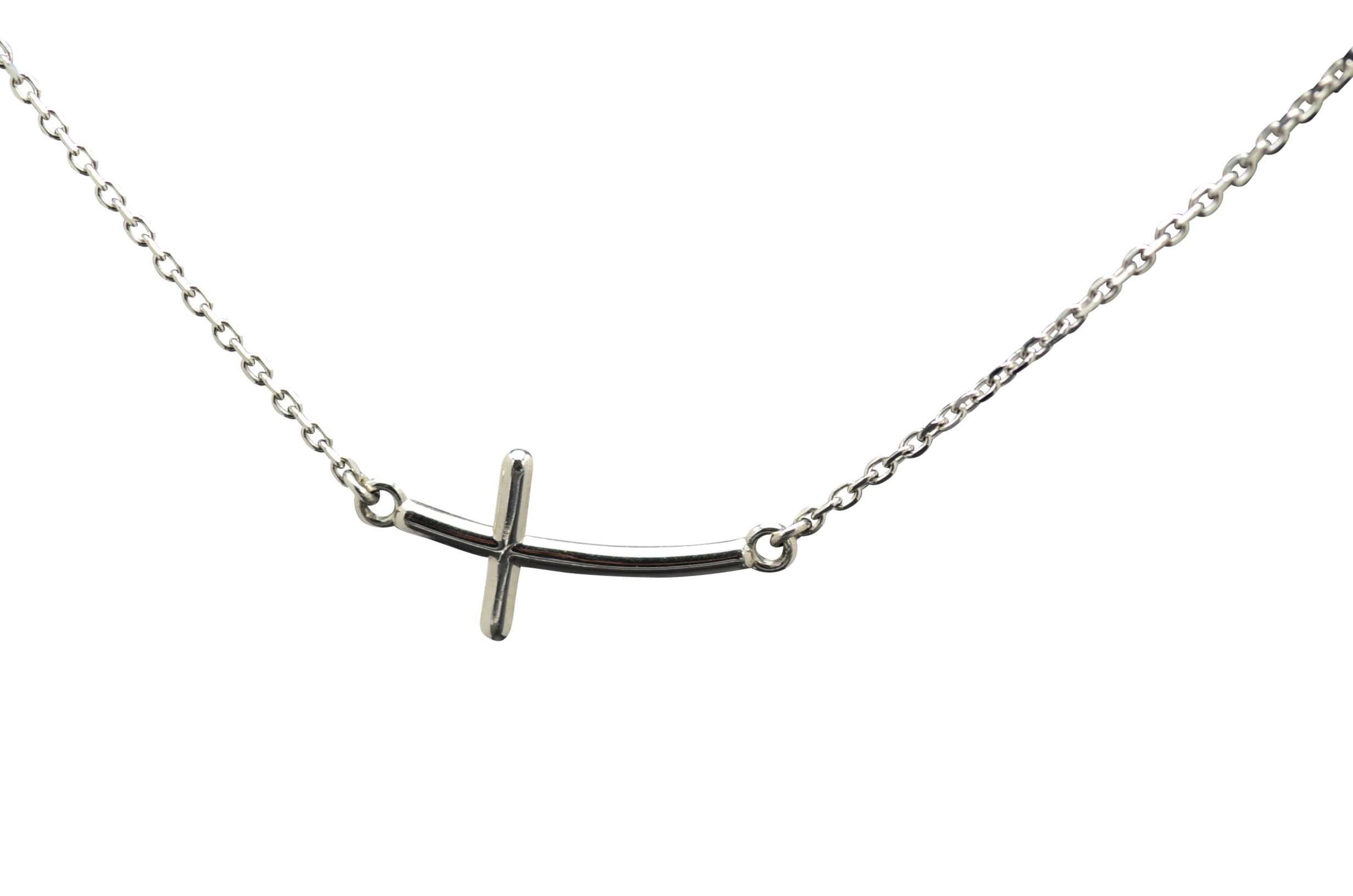 The Bevan: Ladies 14K White Gold Cross Necklace