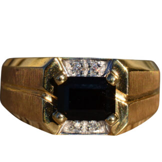 The Kiah:  Men's 14K Onyx and Diamond Cocktail Ring