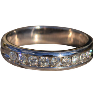 The Nurrin:  Gentleman's 14K Channel Set Diamond Wedding Band