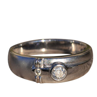SOLD - The Anatola:  Ladies Vintage Diamond Band in 14K White Gold