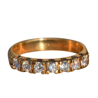 The Aminta:  Ladies Vintage 14K Yellow Gold Diamond Wedding Band