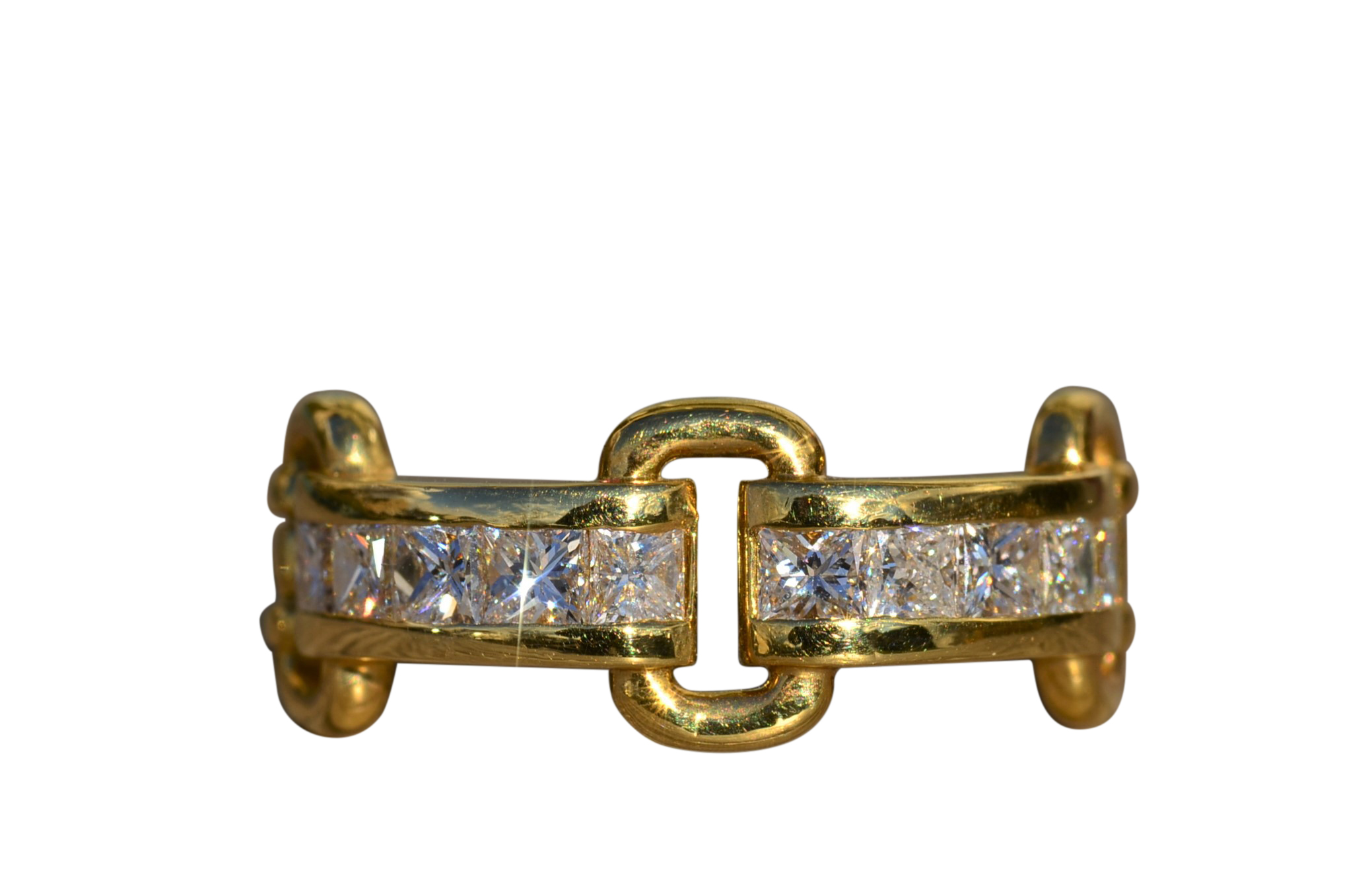 The Evania: Ladies 18K Diamond Buckle Style Ring