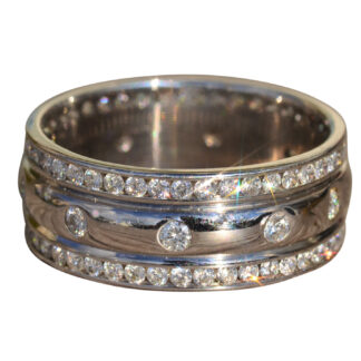 The Irida:  Ladies 14K Wide Diamond Eternity Band