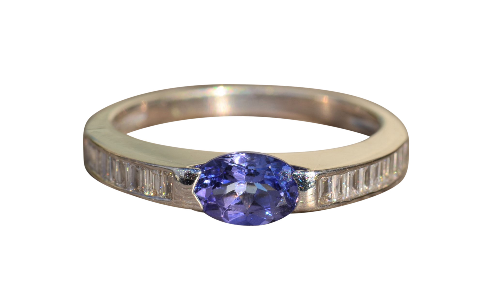 The Kineta: Ladies Tanzanite and Diamond Ring in 18K